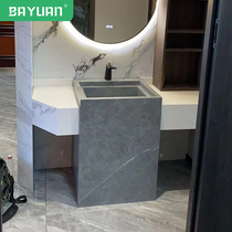 Rock board bathroom cabinet combination bathroom hand wash basin Wash basin cabinet Light luxury wind modern simple column basin