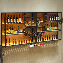 Creative bar wine cabinet wine rack wrought iron wall bar wine cabinet wine display rack wall rack