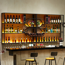 Bar bar wine rack restaurant wall hanging wine cabinet display rack hanging wall commercial red wine decoration rack