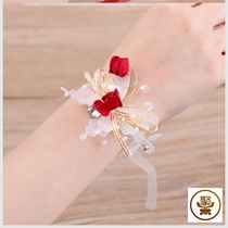 Bridesmaid wrist flower Korean wedding beautiful sister hand flower wedding Beautiful small fresh forest simple matching wedding dress