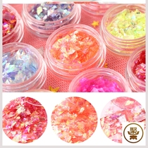 Mechia Candy Starry Sky Paper Nail Shells Stickles Décor Ultrathin Trinkets Laser Bright Sheet Color Seven Dazzling Glass Chia