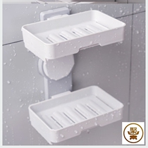Rotary soap box Punch-free toilet wall-mounted double-layer drain soap box creative durable soap holder