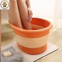 Foot tub foldable storage household simple massage health foot tub over the calf with cover heat preservation foot wash basin