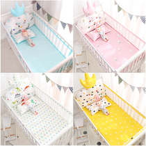 Custom summer crib bed perimeter ins large headboard anti-collision breathable baby childrens bedding Pure cotton removable