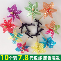 Children selling cute windmill Kindergarten Small windmill hairclip top windmill hair accessories clip push gift windmill hair card