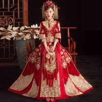 Large size Xiuhe clothes show thin and fat MM Chinese bridal clothes Wedding dresses womens cabinet clothes Dragon and phoenix coats Wedding clothes show and show and show and show and show and show and show and show and show and show and show and show and show and show