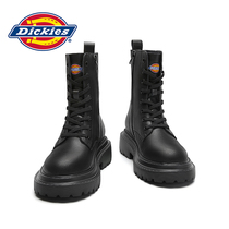Dickies womens shoes summer mid-barrel boots thick-soled high-top boots Womens British style boots Versatile thin leather boots