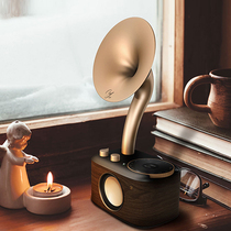Yamashin Chopin vintage wireless Bluetooth small speaker Old-fashioned nostalgic portable European classical Wooden antique high-fidelity sound quality HiFi audio FM FM AM radio radio Subwoofer