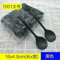Small Black Spoon packaging thick long handle spoon black spoon plastic disposable watermelon Meal Frosted dessert spoon