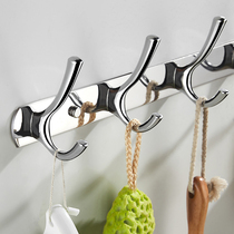 Clothes hook Wall Wall clothes wardrobe porch towel bathroom wall hanger hook adhesive hook row Hook free of punching