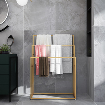 Nordic minimalist towel rack bath towel rack indoor hanger sub-iron floor rack metal hanger combination