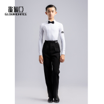 Gruiya childrens dance clothes new boys Latin modern dance white shirt trousers performance competition regulations clothing 5103