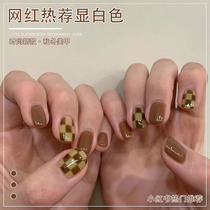 Autumn and winter brown nail polish 2021 new small red book popular white brown nail shop special light therapy glue
