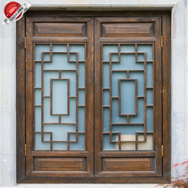  Dongyang wood carving antique doors and windows New Chinese solid wood hollow lattice entrance partition screen background wall factory direct sales