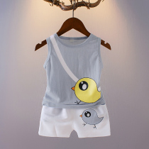 Boy Clothing Boys Baby Summer Clothes Handsome Boy Vest Suit Baby Boy Summer Money 1-3-three-year-old boy Summer clothes