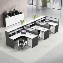 Staff desk simple modern 4 6 people work table screen card holder office table and chair combination office furniture