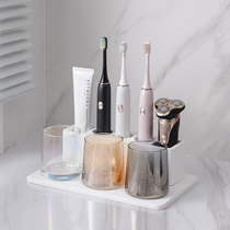 Diatom mud electric toothbrush holder holder A family of three toilet creative pendulum table toothwash Cup storage
