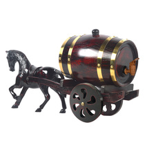 Nine 1 5L3L5L liters oak barrel Red wine barrel Gift carriage horse-drawn car wine barrel decoration wine barrel wine barrel