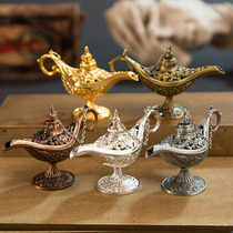  European-style antique crafts decoration creative ornaments props wishing lamp gift metal large Aladdin lamp