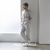 SILKY MIRACLE classic silk pajamas male gentleman English Silk Home suit custom