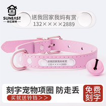 Pooch lettering collar kitty anti-loss Cat Brand Custom Neck Ring Bell Mini Dog Necklace Walking Lost Pet Supplies