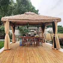 Outdoor awning Garden Farmhouse thatched house simulation straw straw straw hair canopy outdoor scenic spot tent four-corner umbrella