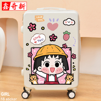 Cartoon cute cherry meatball suitcase sticker Japan and South Korea ins wind suitcase trolley box wall sticker art