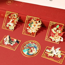 Creative bookmarks metal hollow ancient style pane exquisite brass classical Chinese wind Net red cute simple students with literary gifts souvenir book pages clip graduation gifts can be customized