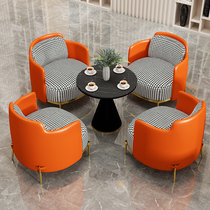 Light luxury sales office negotiation table and chair combination reception small round table simple modern hotel reception area one table and four chairs