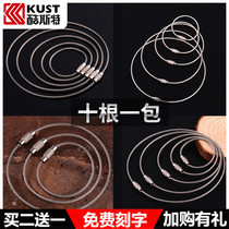 Stainless steel key ring ring Creative wire rope Multiple sizes keychain accessories Lobster buckle Dog buckle Bulk circle