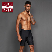 Rod Mico swimming trunks mens five-point professional racing swimming trunks quick-drying adult swimsuit front double-layer swimming trunks