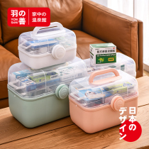 Japanese household first aid kit Large capacity family pack storage box Multi-layer small charge storage box First aid kit