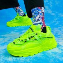 Autumn Putian mens shoes 2021 new summer fluorescent green shoes mens trendy shoes increase ins sports dad shoes