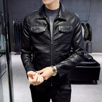 Leather clothing men spring autumn 2021 New slim handsome lapel locomotive clothing Korean fashion personality leather jacket coat