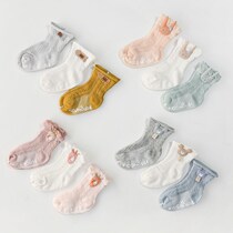 Baby socks spring summer thin 0 to 3 months 0-3-6 months cartoon lace newborn cute super cute