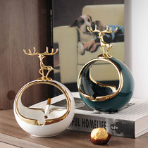 ins wind Nordic light and luxurious ceramic ashtrays Home Living room Creative personality Trend office Smoke-proof Smell Smoke Cylinders