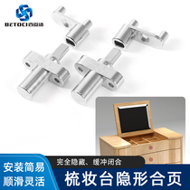 Vanity upper turn invisible hinge furniture cabinet door down damping buffer hidden heavy hinge hardware accessories