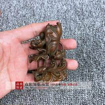 Retro bronze carving solid brass pure copper red copper lotus carp incense tea pet small ornaments tea ceremony incense bronze