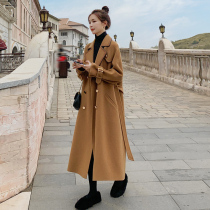 Long knee hairy coat women 2021 autumn and winter New temperament goddess Fan fashion high-grade woolen coat