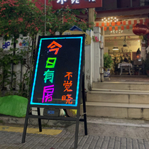 Xiuyi lithium battery charging handwriting led luminous word fluorescent board Shop door commercial small blackboard billboard display card live broadcast bracket promotion electronic luminous board outdoor promotion