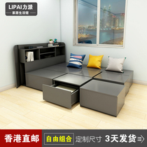 Custom Tatami Terrace Rice Terrace Containing Storage Bed Box Magic Cube Combined Bed Wardrobe 1 2m Single beds Small family Type
