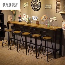Standing chair industrial wind solid wood home bar chair table modern bar stool cafe bar chair