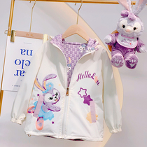 Girl coat spring and autumn 2021 new large childrens dress foreign style thin two-sided wear autumn and winter cardigan girl fashionable
