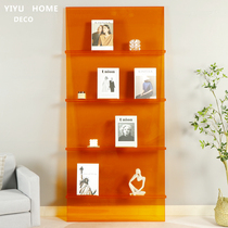 Nordic studio display rack Acrylic floor-to-ceiling magazine rack ins simple display rack Living room shelf bookshelf