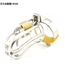 Open and close chastity lock stainless steel chastity lock male masturbation restraint alternative metal tools passion sex toys