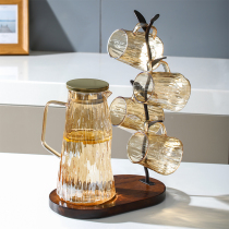 Glacier light and luxurious with rack cold kettle high temperature resistant and heat resistant glass cool kettle Home living room water glass suit high face value