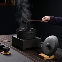 Boiling teapot black tea volcanic stone tea maker tea stove ceramic with lid kung fu tea set stove tea bowl dry Bubble Bowl