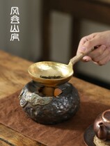 Retro roasted tea ware Orange fried tea brewing tea warm tea stove heating tea tea stove candle base lifter roasting tea stove