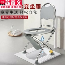 Toilet artifact sitting and squatting changing the patients boss seat toilet home stool pregnant woman bedroom shit special mobile frame