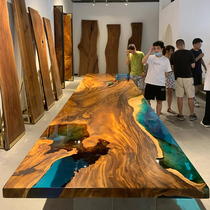 Creative Epoxy Glue River Table Solid Wood Log Large Plate Wooden Board Table Tea Table Tea Table Tea Table Table Table Table